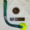 Upcycled Tennis Ball Tug Toy green print