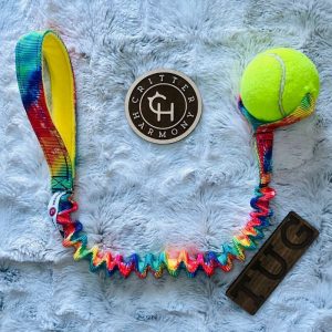 Upcycled Tennis Ball Tug Toy multi color